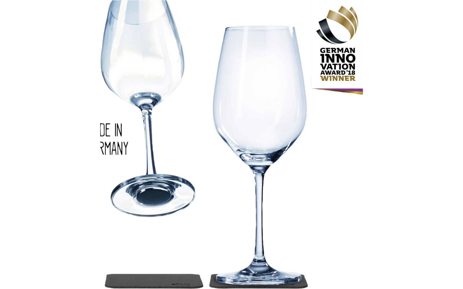 Produktbild Silwy Magnet-Kristallgl&auml;ser Weingl&auml;ser mit Untersetzer 400 ml (2er Set) 1