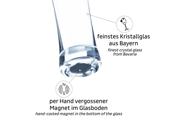 silwy® Magnet-Bier-Kristallgläser mit Untersetzer 4-tlg. (330 ml)