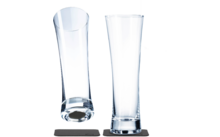 silwy® magnetische kristallen glazen bier met onderzetter (330 ml) - 4-delige set