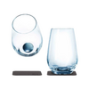 Crystal magnetic long-drink glasses with coasters 2 pc set