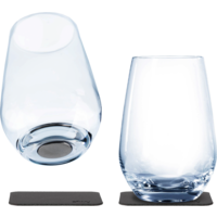 Verres à bière magnétiques en cristal avec dessous de verre 4 pcs (400 ml) silwy®