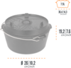 Petromax Dutch Oven Feuertopf 7,5 Liter mit Deckel und planer Boden