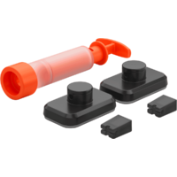 Metaltex VacuumFix Suction Hook Set with Vacuum Pump for Bathroom Shelves, Matte Black