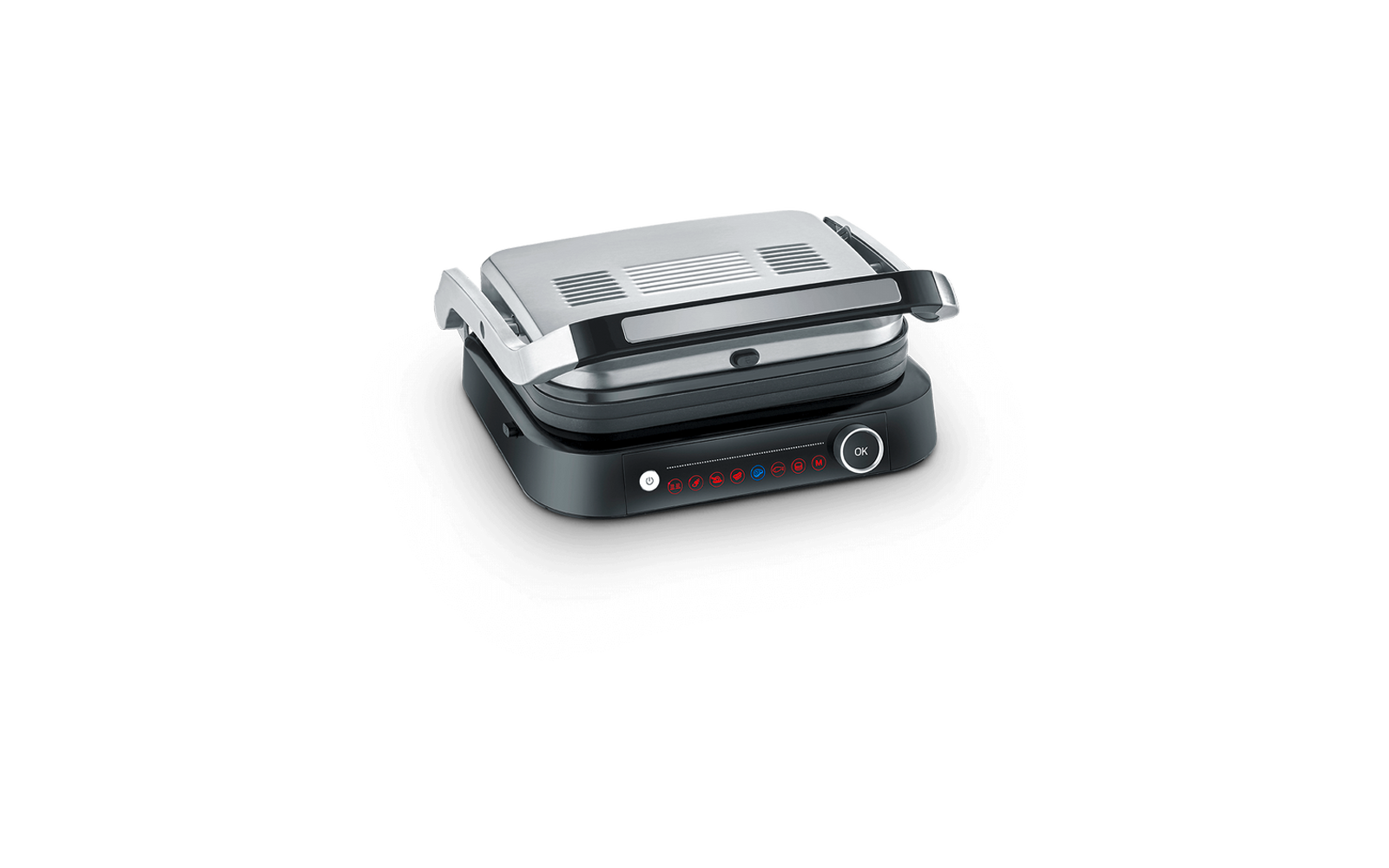 Elektrische contactgrill met gesloten roestvrijstalen deksel
