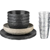 Koziol G&ouml;teborg servies 16-delig nature ash grey voor 4 personen