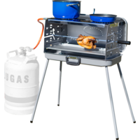 Berger 3-Flammen Koffergasgrill 30 mbar silber