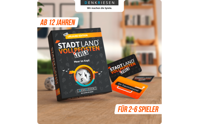 Product afbeelding Denkriesen Stadt Land Vollpfosten Levels Kartenspiel 4 Level Wortspiel 1