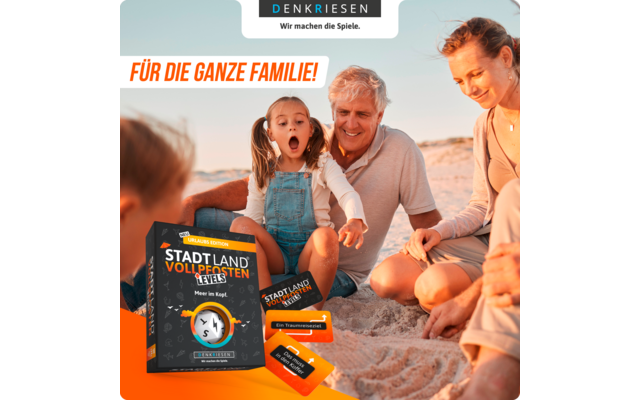 Product afbeelding Denkriesen Stadt Land Vollpfosten Levels Kartenspiel 4 Level Wortspiel 1