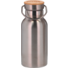 Bouteille en acier inoxydable avec bouchon en bois