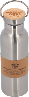 Camplife Edelstahl Isolierflasche mit Bambusdeckel 350 ml