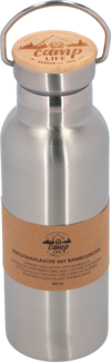 Camplife Edelstahl Isolierflasche mit Bambusdeckel 350 ml