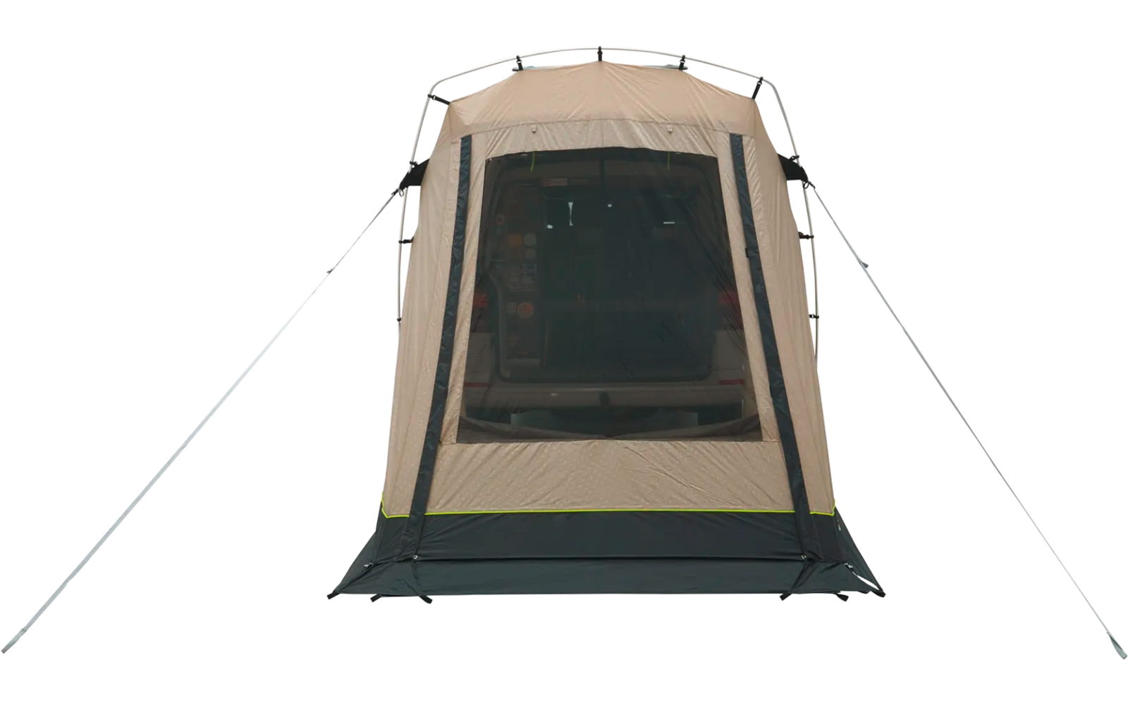 Ein Tragbarer Projektor mit zwei ausklappbaren Stützarmen