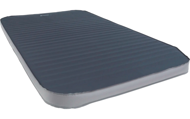 Blauw luchtbed met grijze rand op witte achtergrond