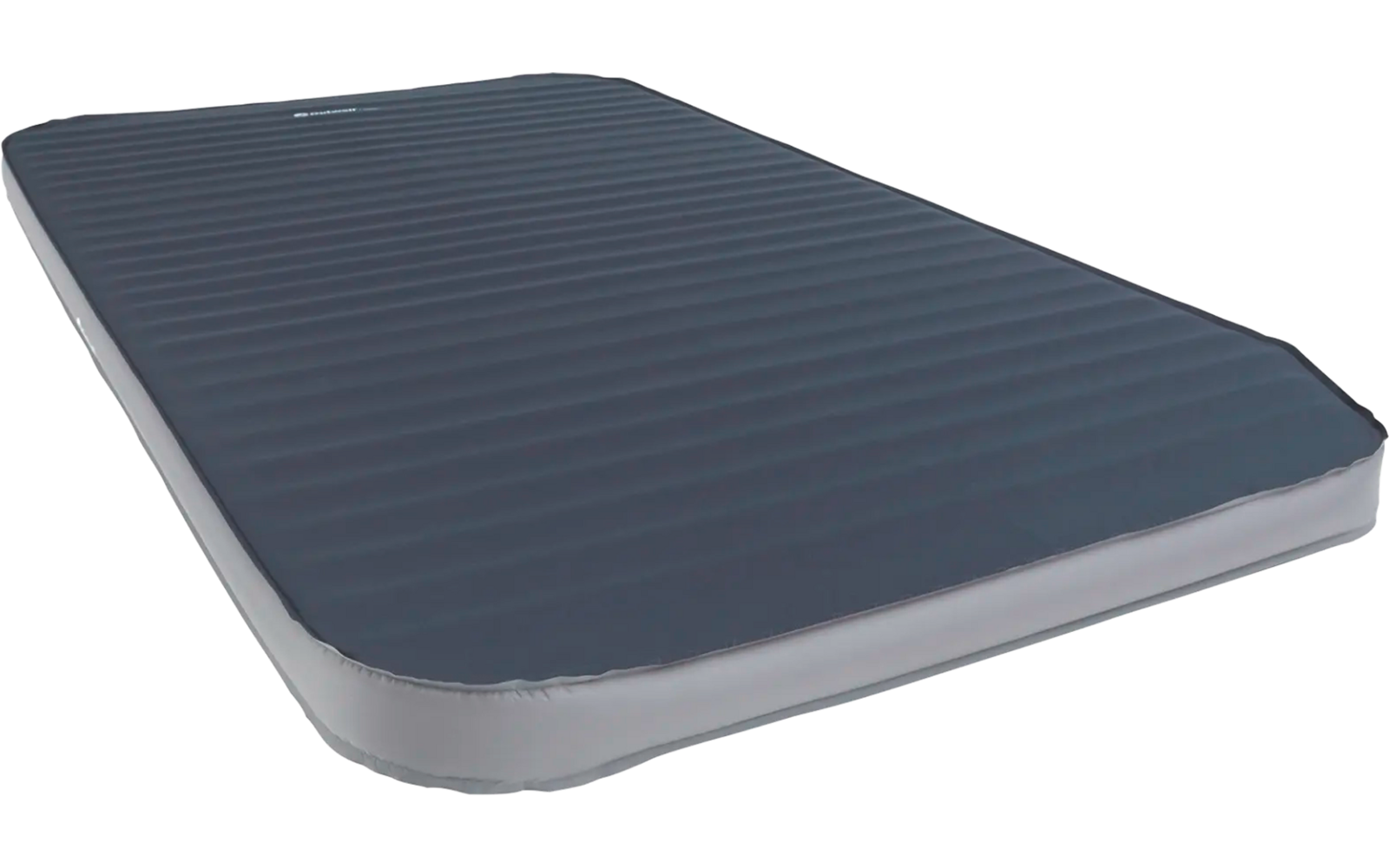 Blauw luchtbed met grijze rand op witte achtergrond