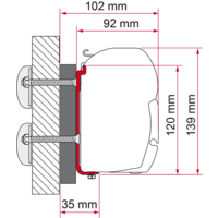 Fiamma adapter bracket kit F45 - F70 for Dethleffs Globebus