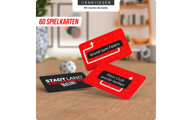 Product afbeelding Denkriesen Stadt Land Vollpfosten Levels Kartenspiel 4 Level Wortspiel 1