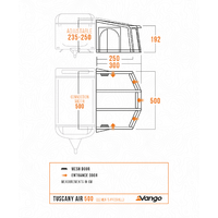 Vango aufblasbares Vorzelt f&uuml;r Wohnwagen Tuscany Air 500 Elements ProShield