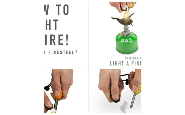 Light My Fire Swedish Firesteel  scout 2in1 Feuerstarter mit Signalpfeife Hazyblue