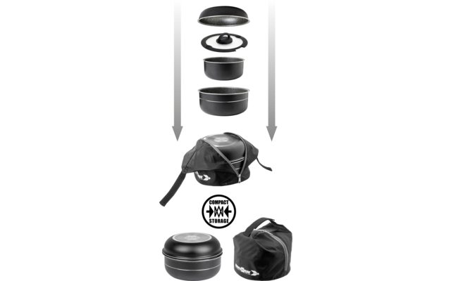 Produktbild Brunner Pirate Spacemaster Mini Topfset Aluminium inkl. Tragetasche 6-teilig  1