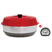 Omnia campingoven 25 cm + thermometer in een set