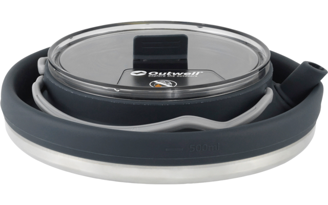 Ronde zwart-grijze container met transparante deksel