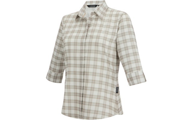 Helles kariertes Hemd mit Kragen, verdeckter Knopfleiste und 3/4-Ärmeln