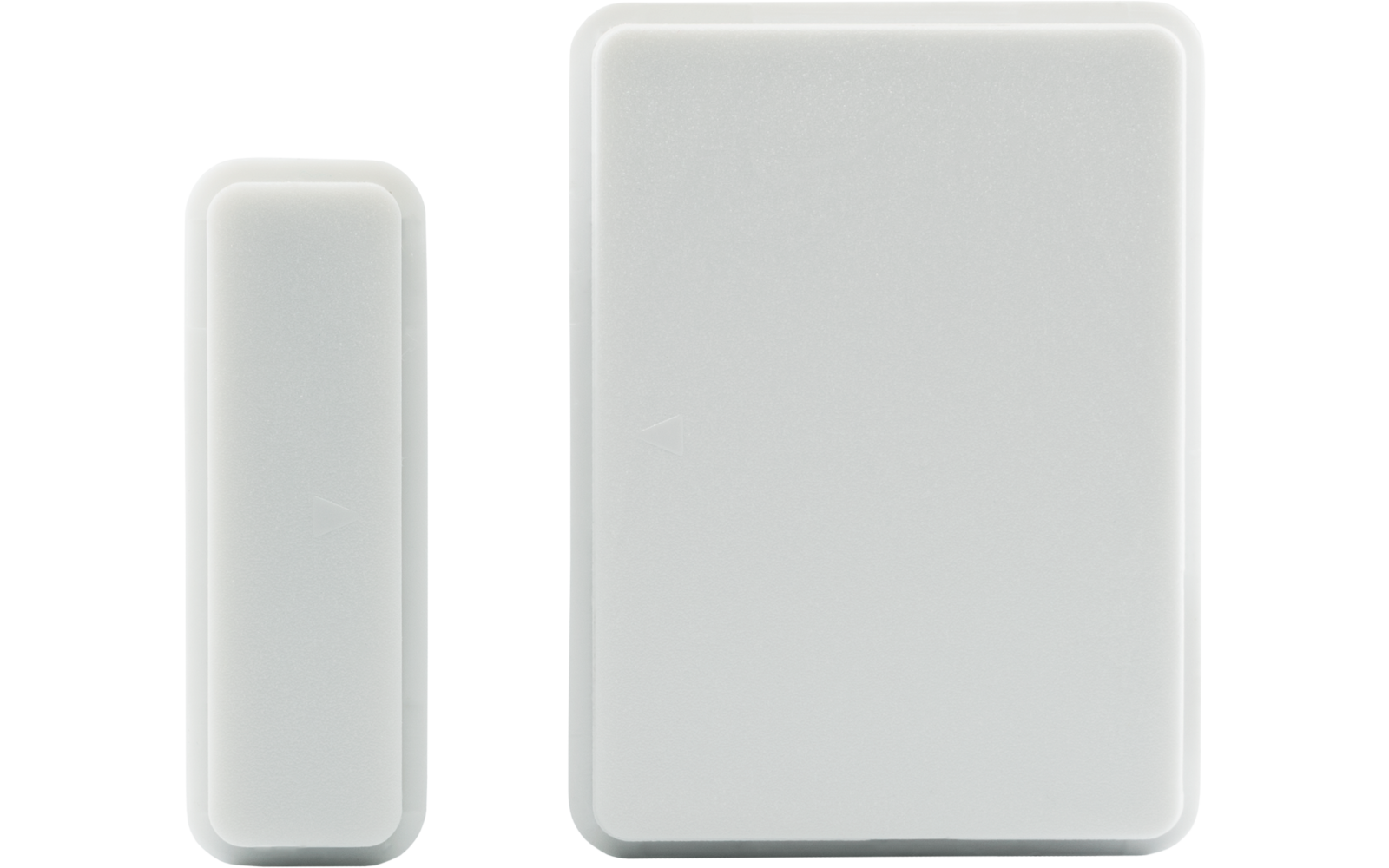 Een klein en een groot wit rechthoekig object op een witte achtergrond