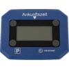 Blue arrival time parking disc with digital display