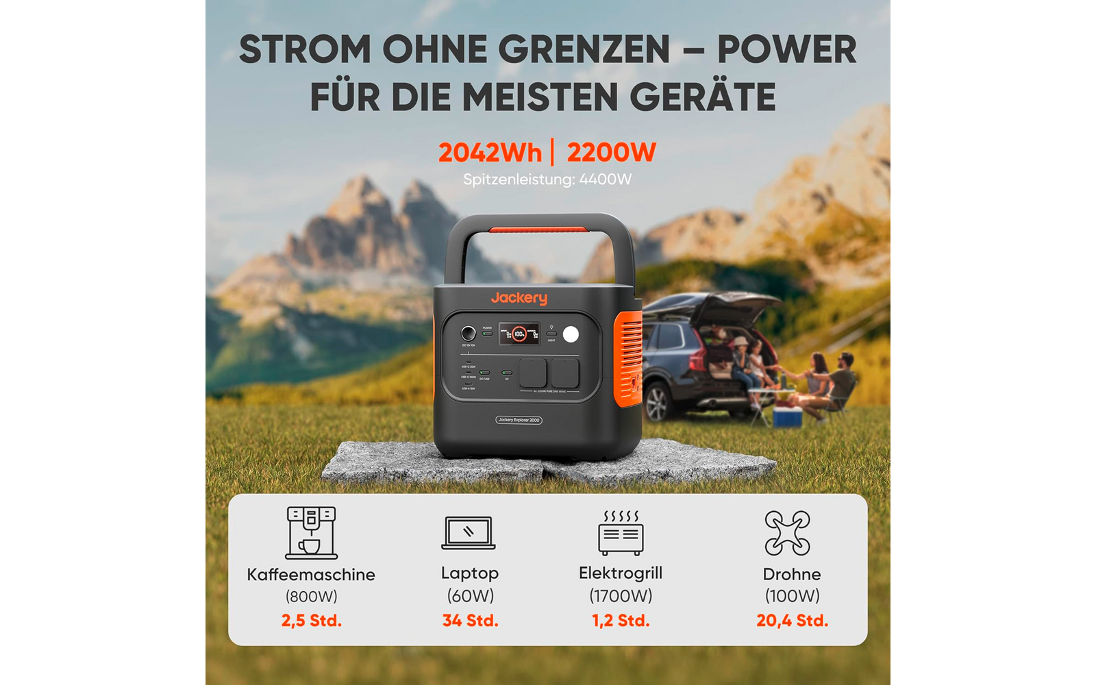 Produktbild Jackery Explorer 2000 v2 tragbare Powerstation 2042 Wh / 2200 W 1