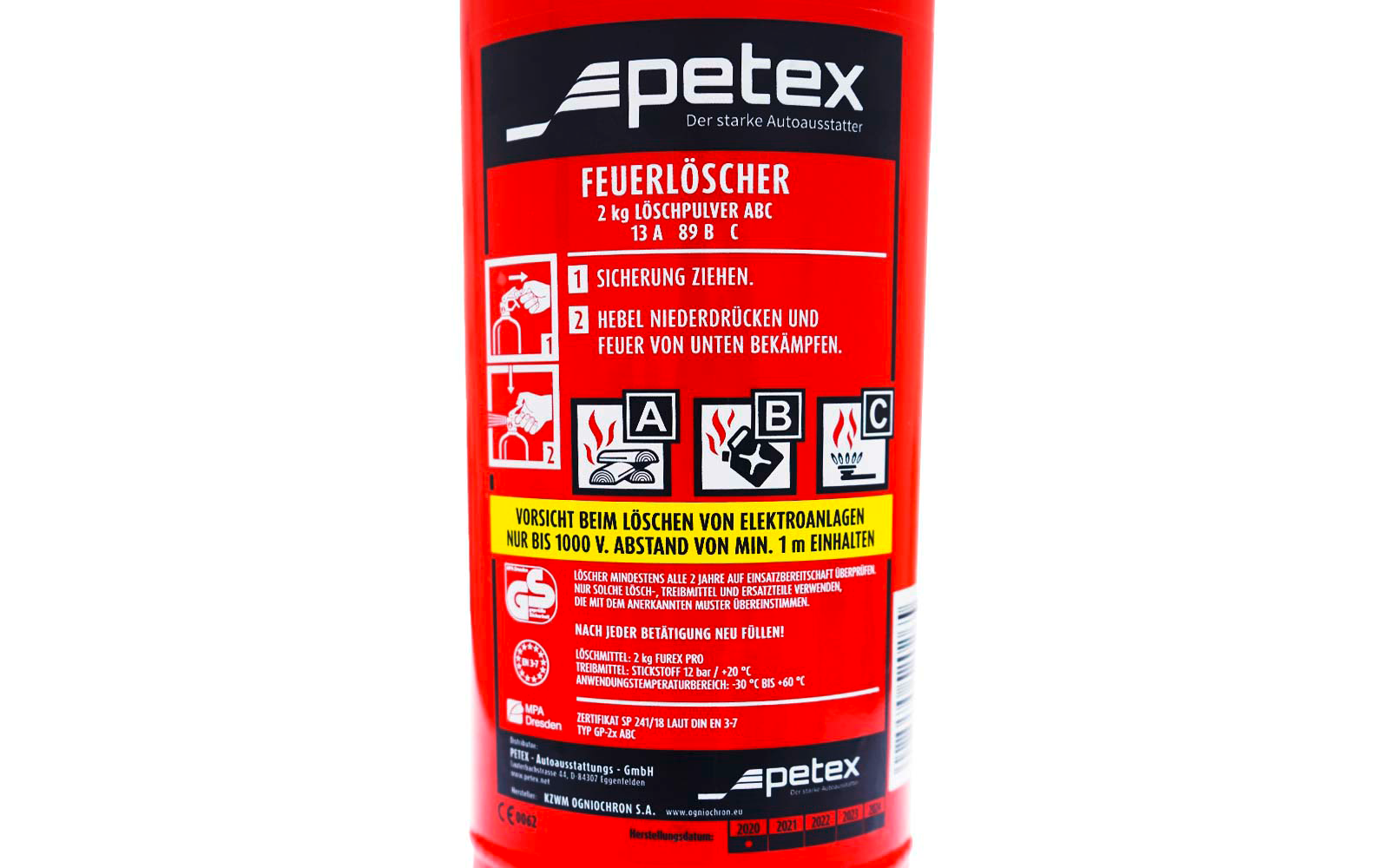 Produktbild Petex ABC-Feuerl&ouml;scher mit Manometer und Halterung 1