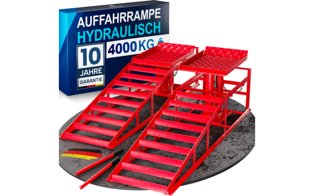 Produktbild Werkthor hydraulische Auffahrrampen 2er-Set h&ouml;henverstellbar bis zu 4 Tonnen 1