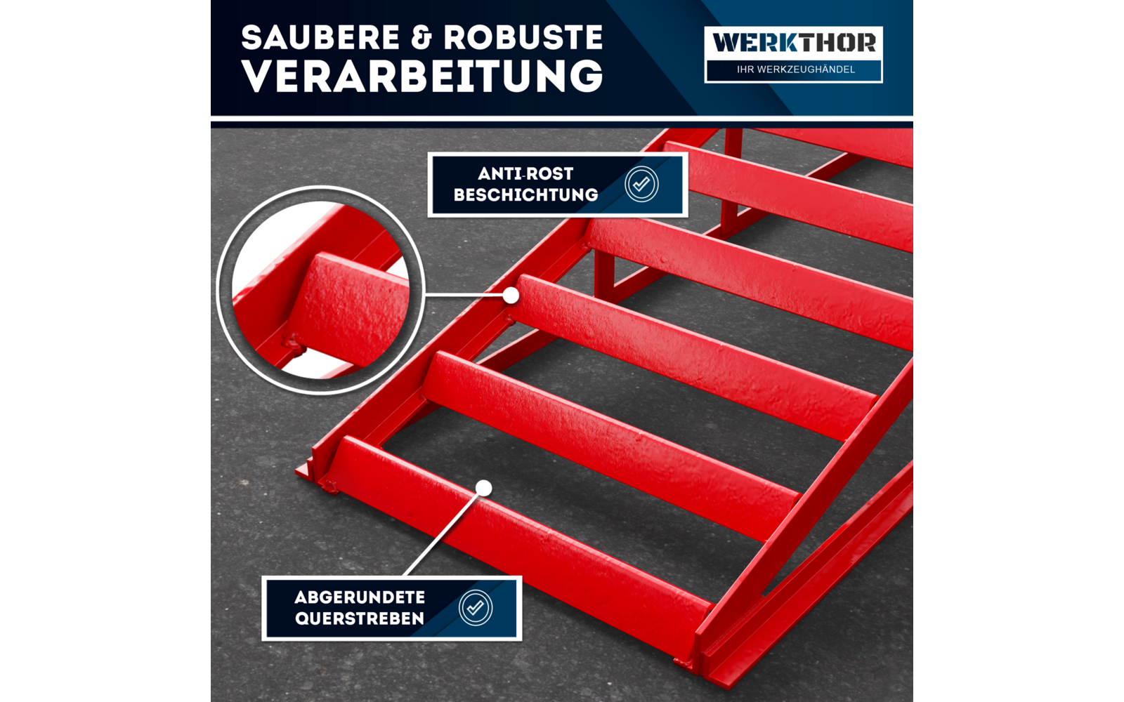 Produktbild Werkthor hydraulische Auffahrrampen 2er-Set h&ouml;henverstellbar bis zu 4 Tonnen 1
