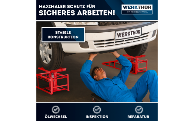 Produktbild Werkthor hydraulische Auffahrrampen 2er-Set h&ouml;henverstellbar bis zu 4 Tonnen 1