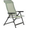 Chaise de jardin pliante verte avec accoudoirs et cadre noir