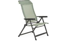 Chaise de jardin pliante verte avec accoudoirs et cadre noir