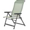 Chaise de jardin pliante avec coussin vert et accoudoirs noirs
