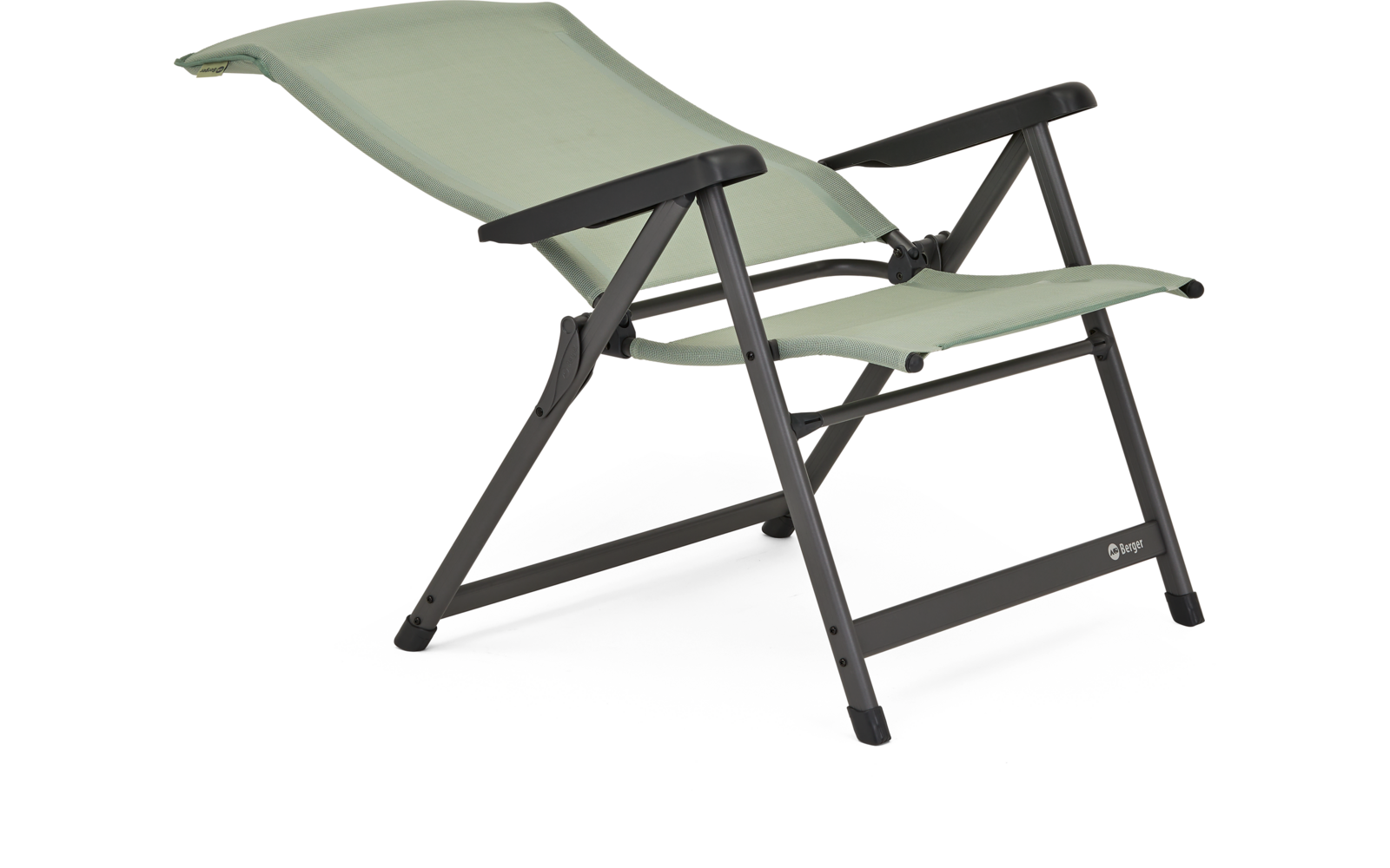Chaise longue verte avec cadre noir