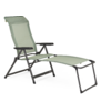 Chaise pliante verte avec repose-pieds réglable