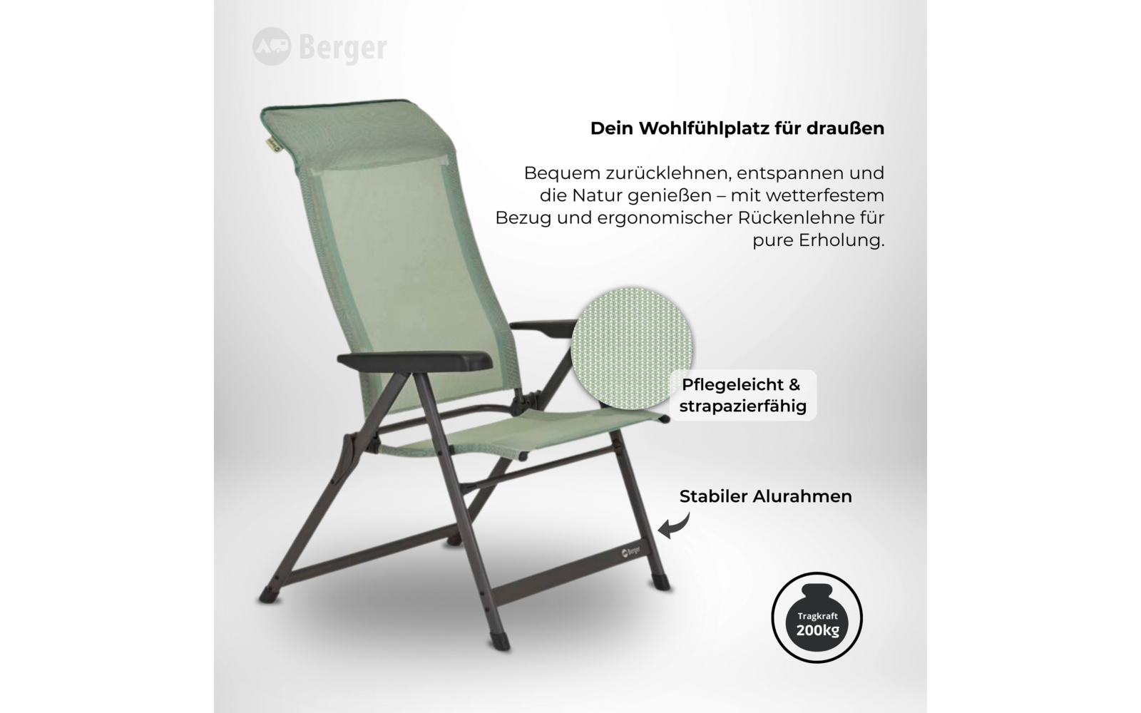 Produktbild Berger Iseo Luxus Klappstuhl (verschiedene Modelle) 1