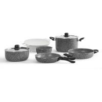 Berger Stone Rock Topfset in Granit-Optik mit Antihaftbeschichtung 10 tlg. 