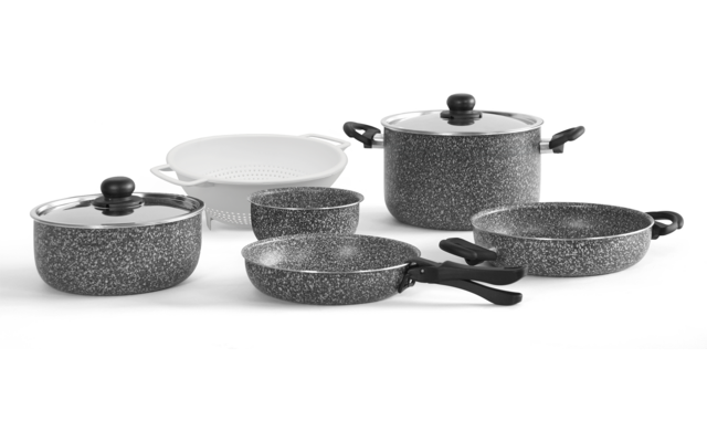 Produktbild Berger Stone Rock Topfset in Granit-Optik mit Antihaftbeschichtung 10 tlg.  1