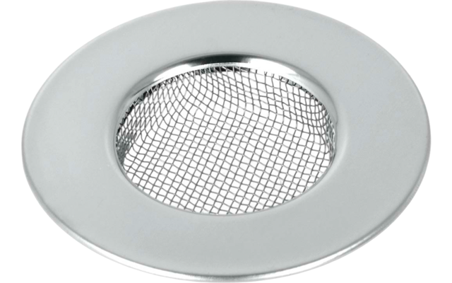 Runder silberner Metallring mit Gitternetz in der Mitte