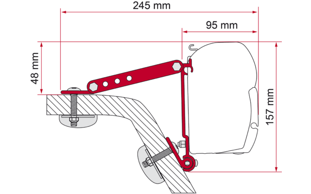 Fiamma Adapter Bracket Kit Wall Adapter F45 / F70