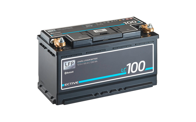 ECTIVE LC 100 BT Batteria di alimentazione al litio LiFePO4 con modulo Bluetooth 12 V 100 Ah