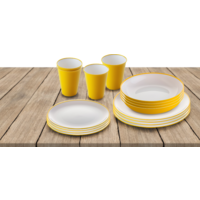 Omada serviesset met soepbord 16 delig geel