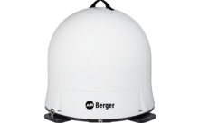 Weißer Schutzhelm mit schwarzem Logo von Berger