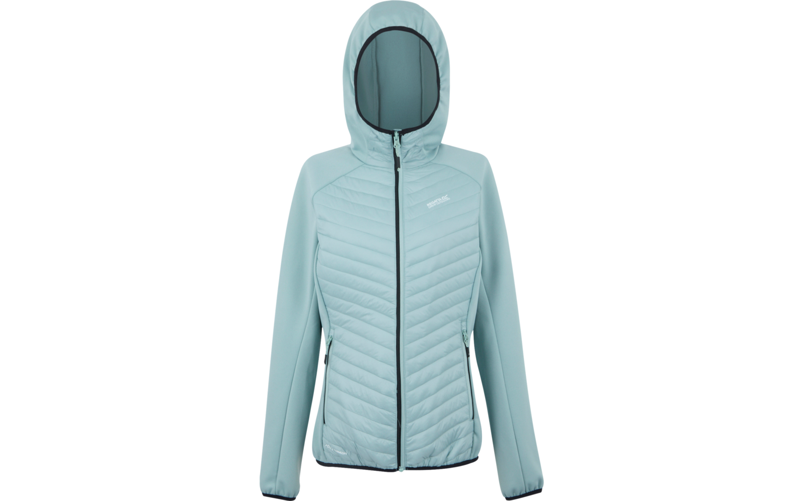 Veste pour femmes bleu clair avec capuche et fermeture éclair
