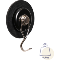 Silwy The One Metall Magnethaken inkl. Metall-Nano-Gel-Pad 7,5 cm 2-tlg. schwarz
