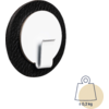 White self-adhesive hook on round black base