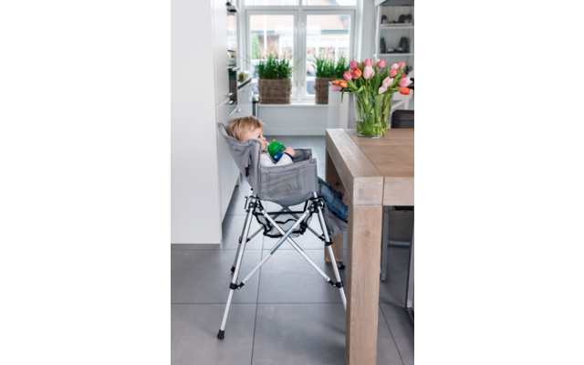 One2Stay foldable high chair with removable dining table grey